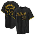 Detroit Tigers #35 Justin Verlander Player Black CLOTHIN Snake Skin City Home Game Stitched Jerseys