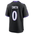 B.Ravens #0 Roquan Smith Black CLOTHIN Alternate Game Jersey