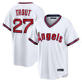 Los Angeles Angels #27 Mike Trout Player White CLOTHIN T-shirt Home Game Stitched Jerseys