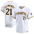 Pittsburgh Pirates #21 Roberto Clemente White CLOTHIN Home Limited Stitched Jersey