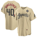 Arizona Diamondbacks #40 Madison Bumgarner Gold CLOTHIN 2023 World Series City Connect Cool Base Stitched Jersey