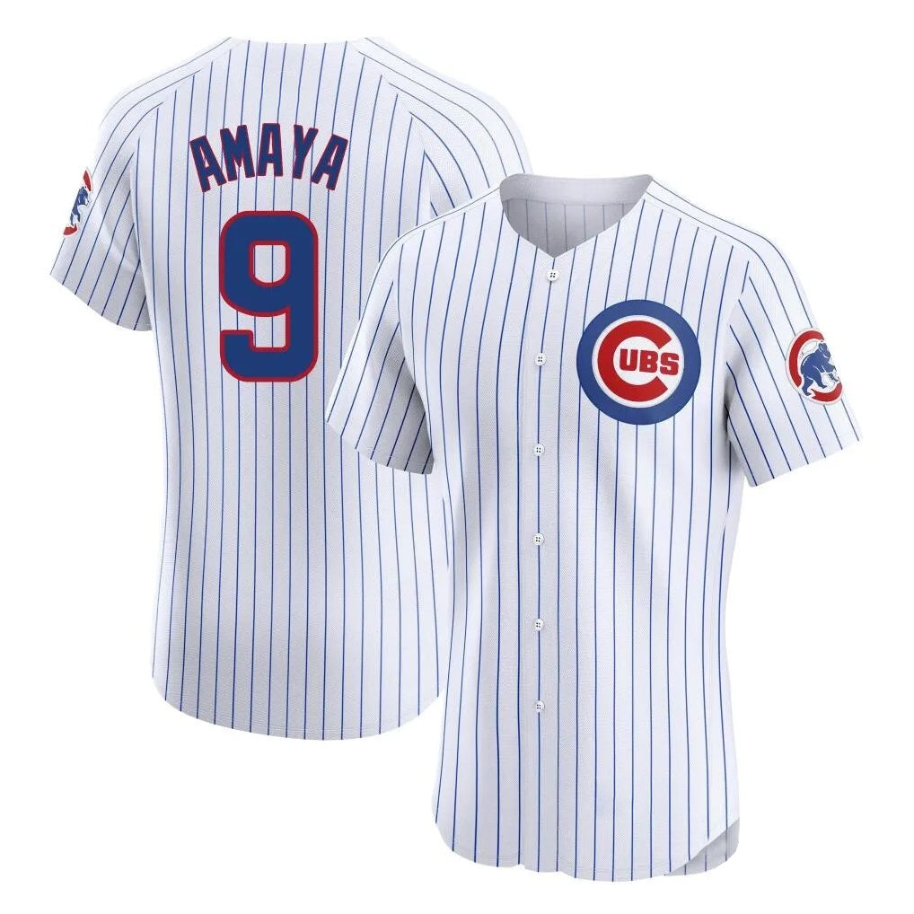 Chicago Cubs #9 Miguel Amaya Player White CLOTHIN Limited Elite Home Game Stitched Jerseys