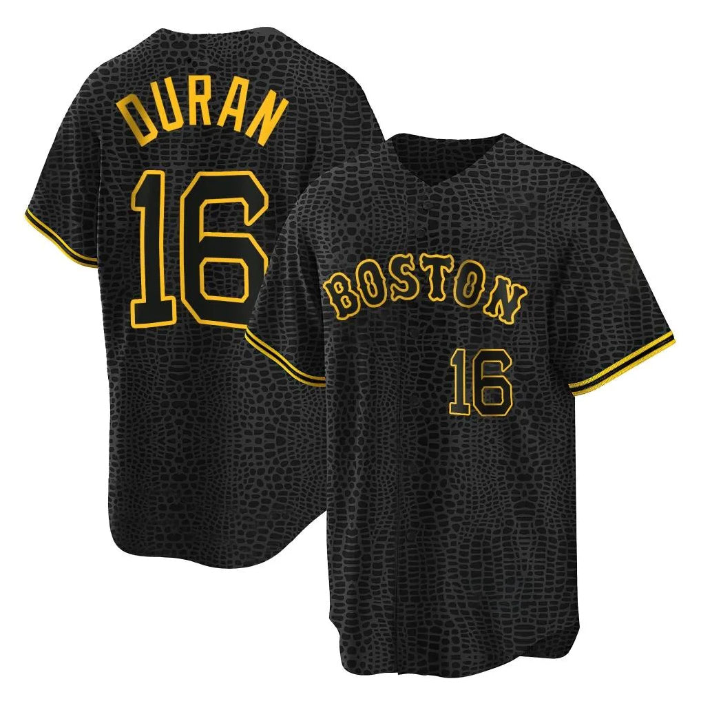 Boston Red Sox #16 Jarren Duran Player Black CLOTHIN Snake Skin City Home Game Stitched Jerseys
