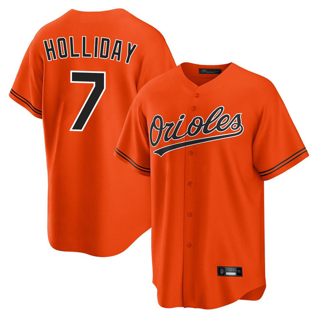Baltimore Orioles #7 Jackson Holliday Player Orange CLOTHIN Home Game Stitched Jerseys