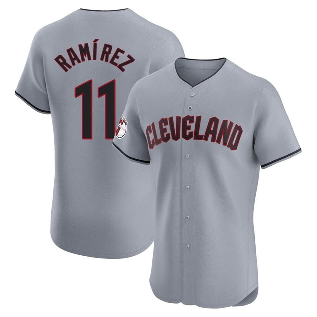 Cleveland Guardians #11 Jose Ramirez Player Gray CLOTHIN Road Limited Elite Home Stitched Jerseys