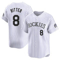 Colorado Rockies #8 Ryan Ritter Player White CLOTHIN Limited Home Stitched Jerseys
