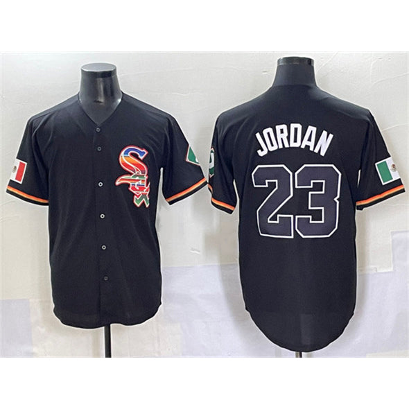 Chicago White Sox #23 Michael Jordan Black CLOTHIN Mexico Limited Stitched Jersey