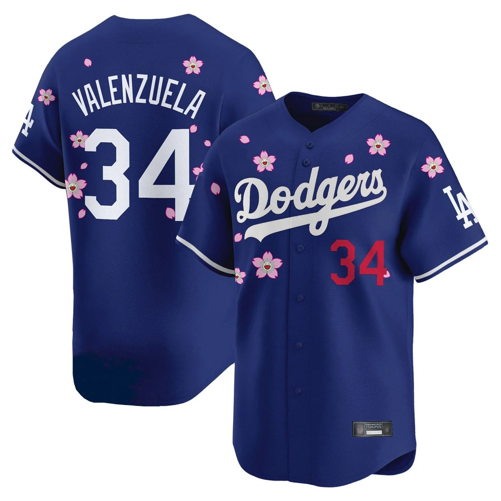 Los Angeles Dodgers #34 Fernando Valenzuela Player Royal CLOTHIN Tokyo Series Vapor Premier Limited Stitched Jerseys