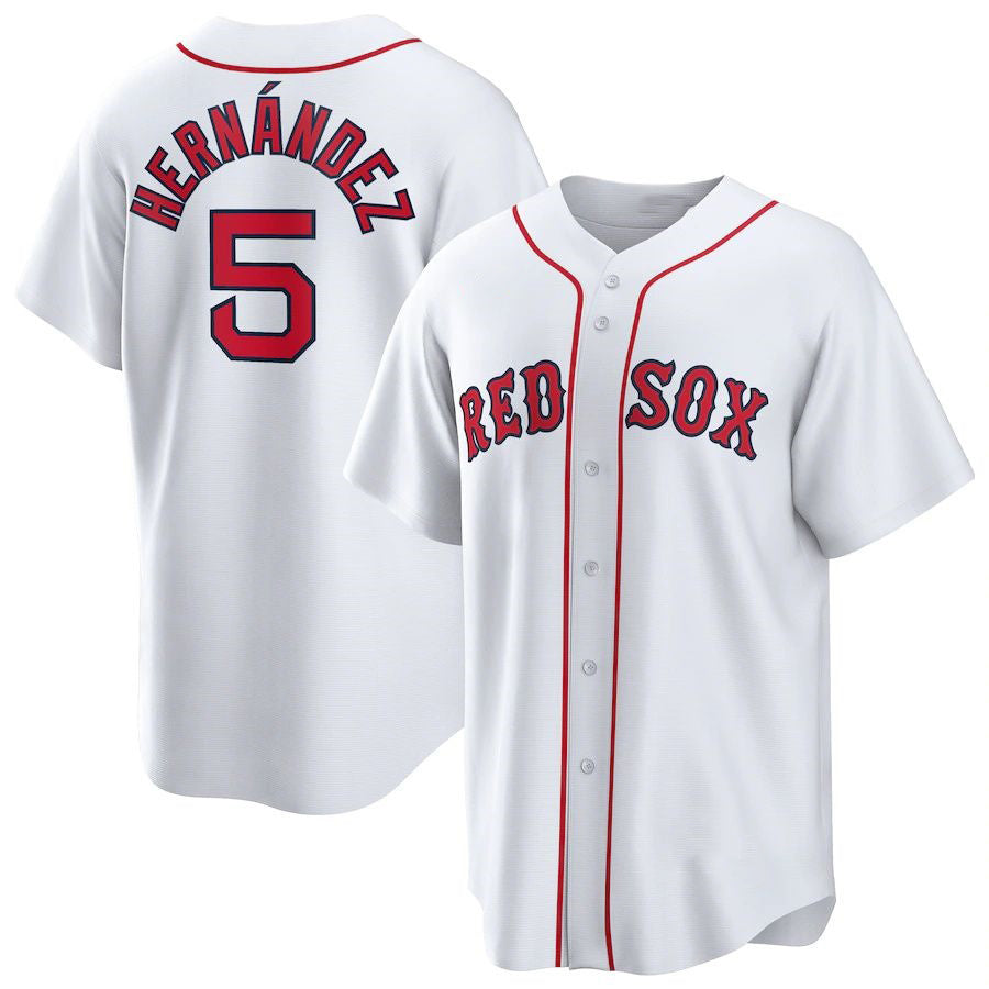 Boston Red Sox #5 Enrique Hernandez White CLOTHIN Home Replica Player Jerseys