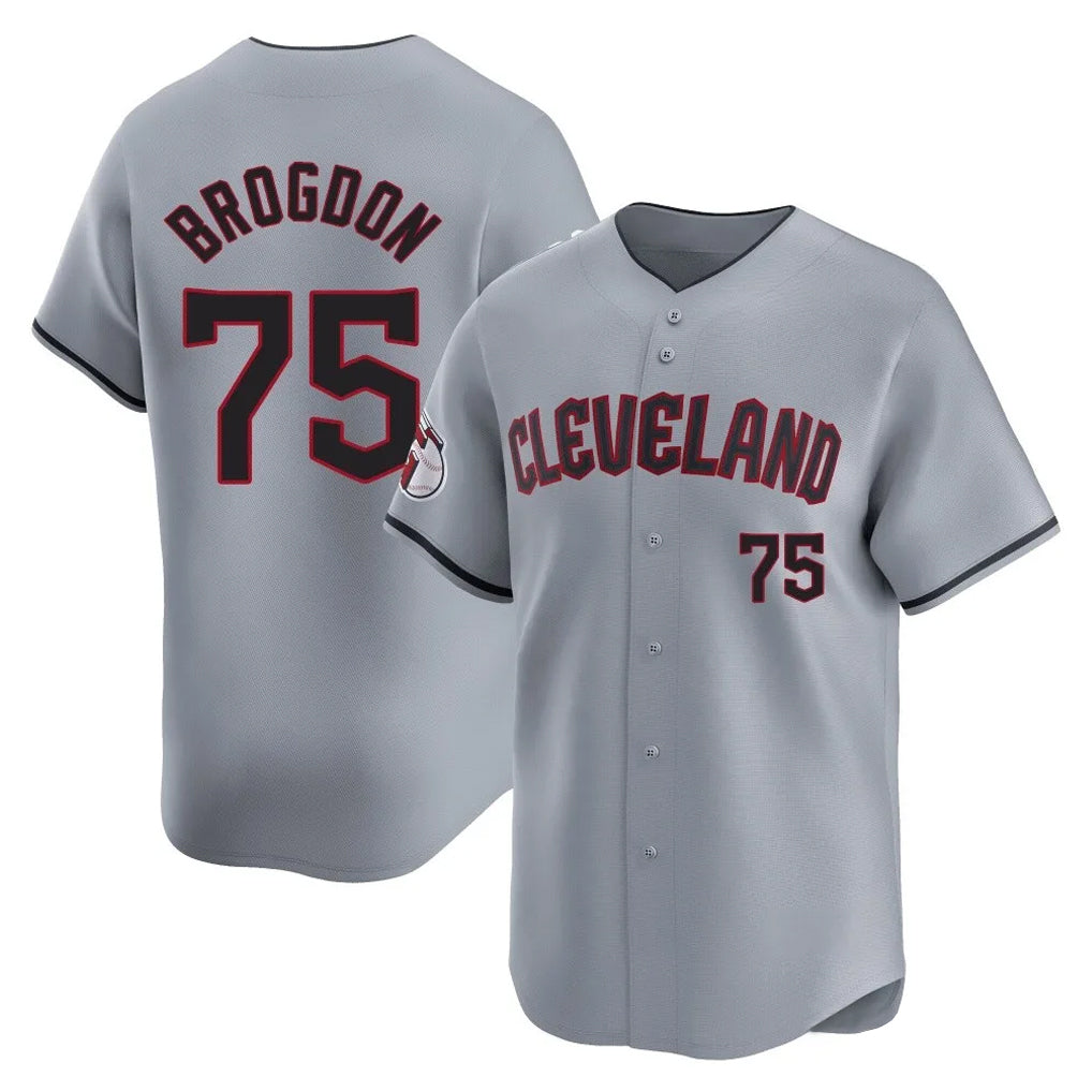 Cleveland Guardians #75 Connor Brogdon Player Gray CLOTHIN Road Limited Home Stitched Jerseys