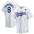 Los Angeles Dodgers #8 Enrique Hernandez White CLOTHIN 2025 World Series Home Cool Base Stitched Jersey