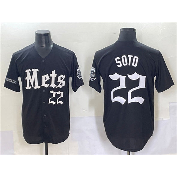 New York Mets #22 Juan Soto Black CLOTHIN 'Gotham Gothic Edition' Vapor Premier Limited Stitched Jersey