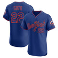 New York Mets #22 Juan Soto Royal CLOTHIN Alternate 2 Elite Jersey
