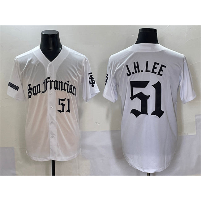 San Francisco Giants #51 Jung Hoo Lee White CLOTHIN 'Gothic Fog Edition' Vapor Premier Limited Stitched Jersey