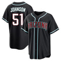Arizona Diamondbacks #51 Randy Johnson Player Black CLOTHIN Home Game Stitched Jerseys