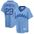Chicago Cubs #23 Ryne Sandberg Player Blue CLOTHIN T-shirt Cooperstown Collection Limited Stitched Jerseys