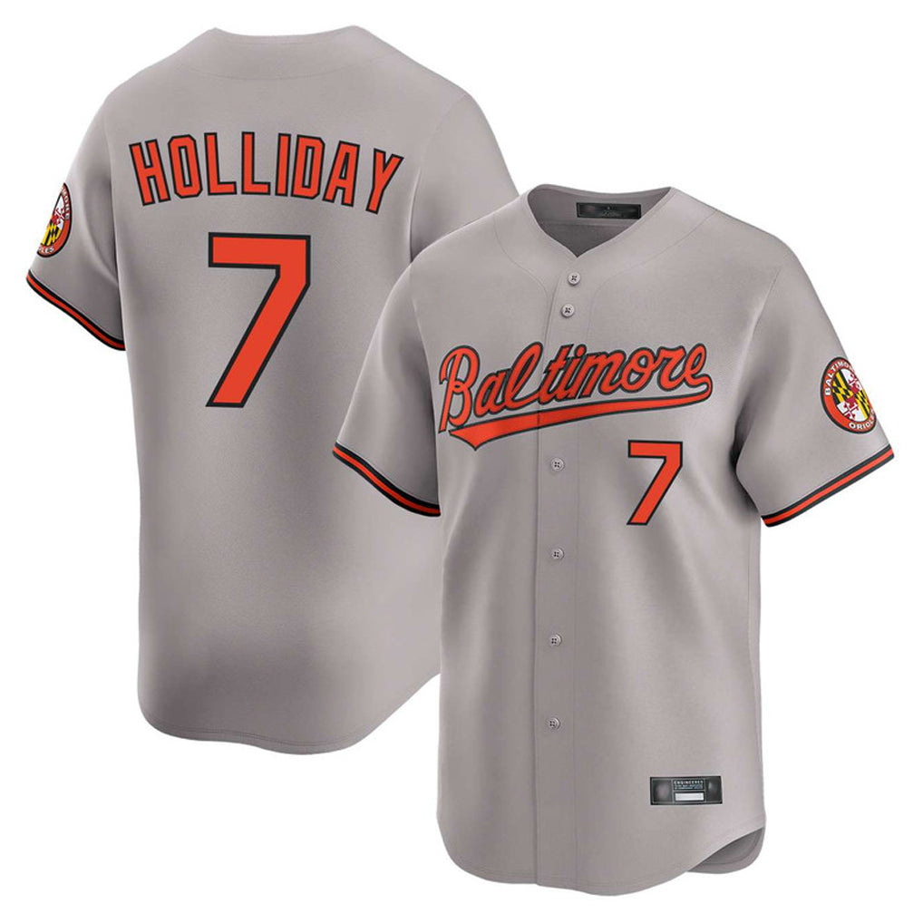 Baltimore Orioles #7 Jackson Holliday Player Gray CLOTHIN Limited Home Game Stitched Jerseys