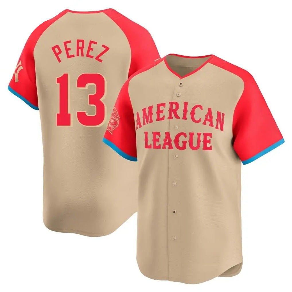 Kansas City Royals #13 Salvador Perez Player Cream CLOTHIN American League All-Star Game Limited Home Stitched Jerseys