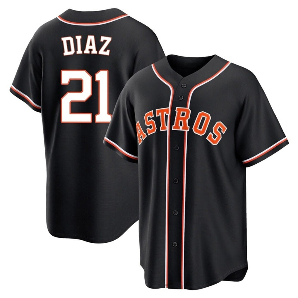 Houston Astros #21 Yainer Diaz Player Black CLOTHIN Fashion Out Home Game Stitched Jerseys