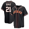 Houston Astros #21 Yainer Diaz Player Black CLOTHIN Fashion Out Home Game Stitched Jerseys