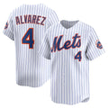 New York Mets #4 Francisco Alvarez White CLOTHIN Home Limited Player Jersey
