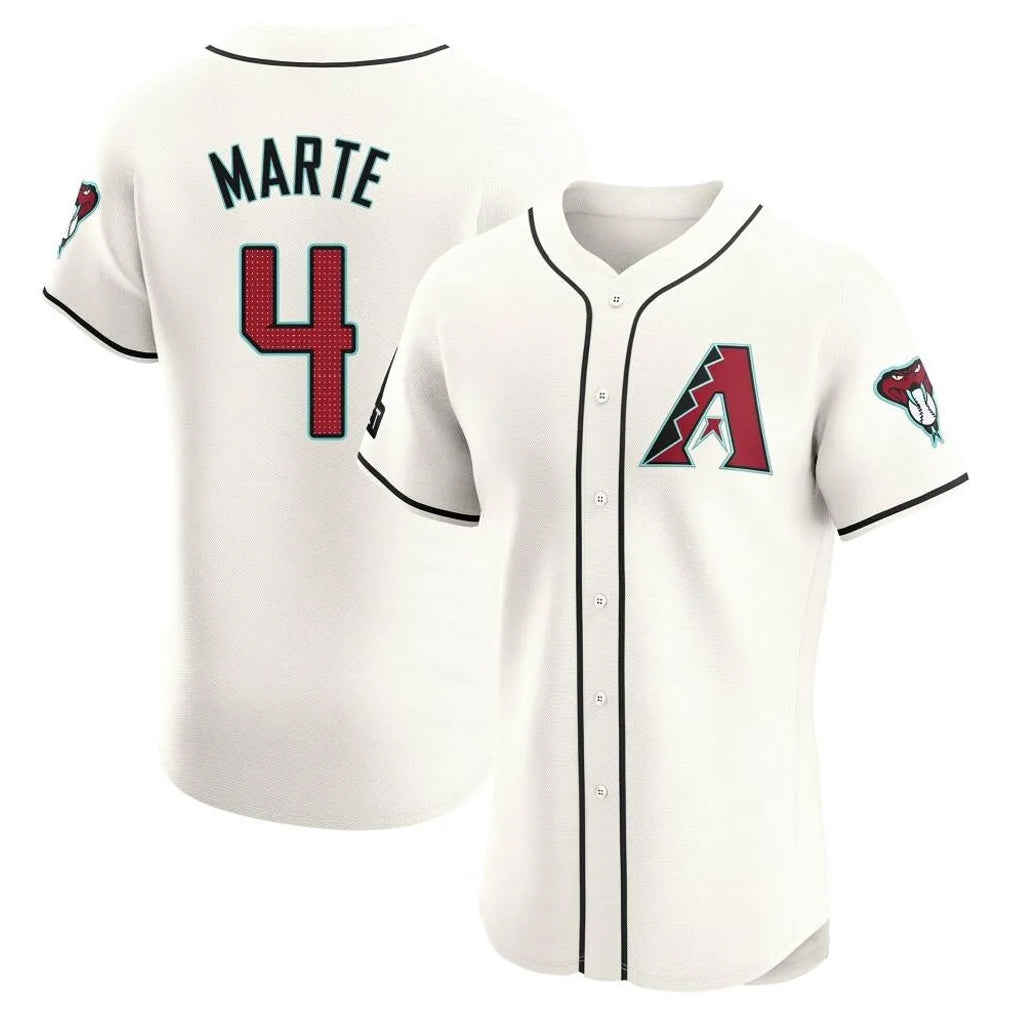 Arizona Diamondbacks #4 Ketel Marte Player Cream CLOTHIN Limited Elite Home Game Stitched Jerseys