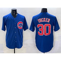 Chicago Cubs #30 Kyle Tucker Royal CLOTHIN Cool Base Stitched Jersey
