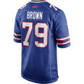 B.Bills #79 Ruben Brown Royal CLOTHIN Game Retired Player Jersey