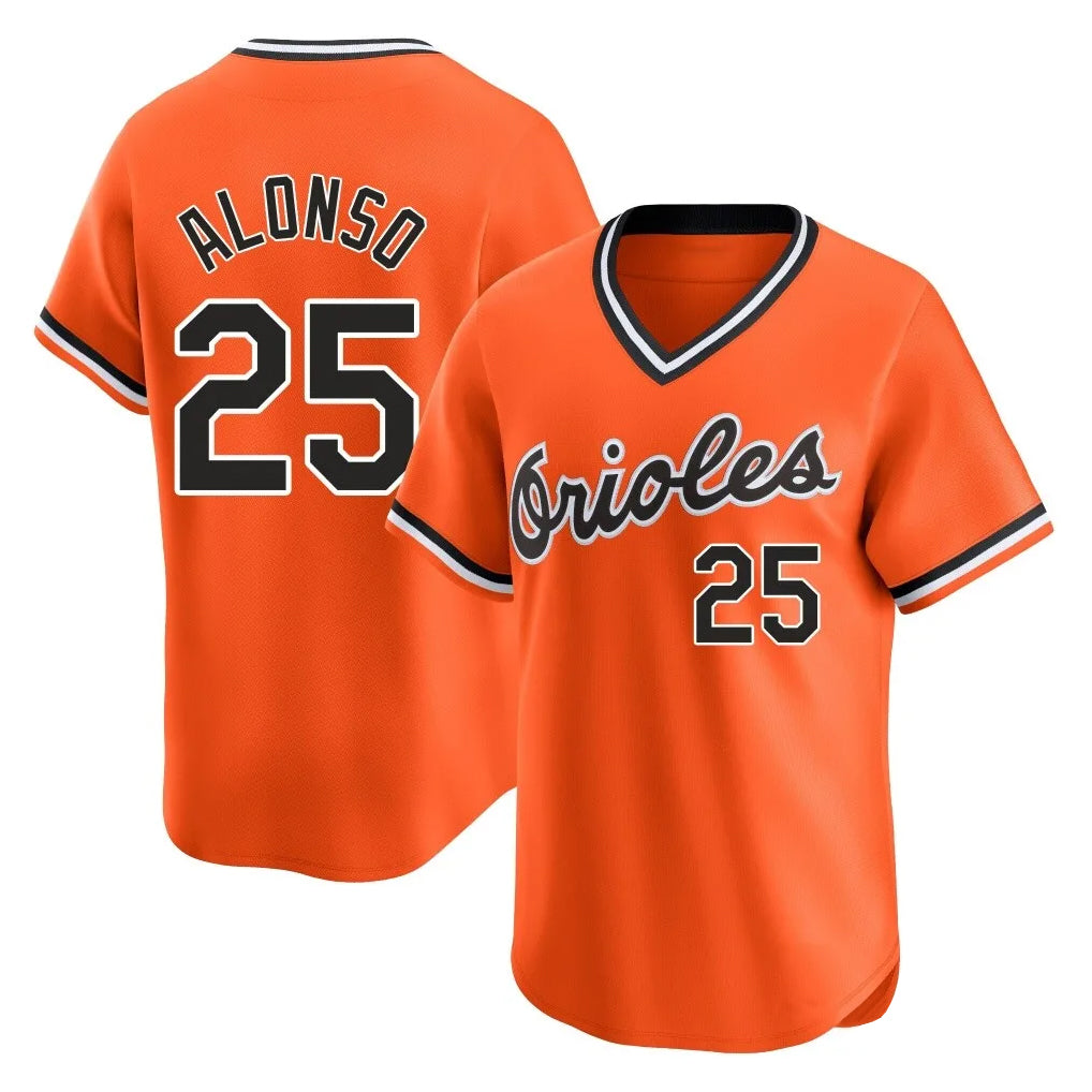 Baltimore Orioles #25 Pete Alonso Player Orange CLOTHIN T-shirt Limited Home Game Stitched Jerseys
