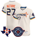 Houston Astros #27 Jose Altuve Player Cream CLOTHIN City Connect Texas Patch Vapor Premier Limited Elite Home Stitched Jerseys