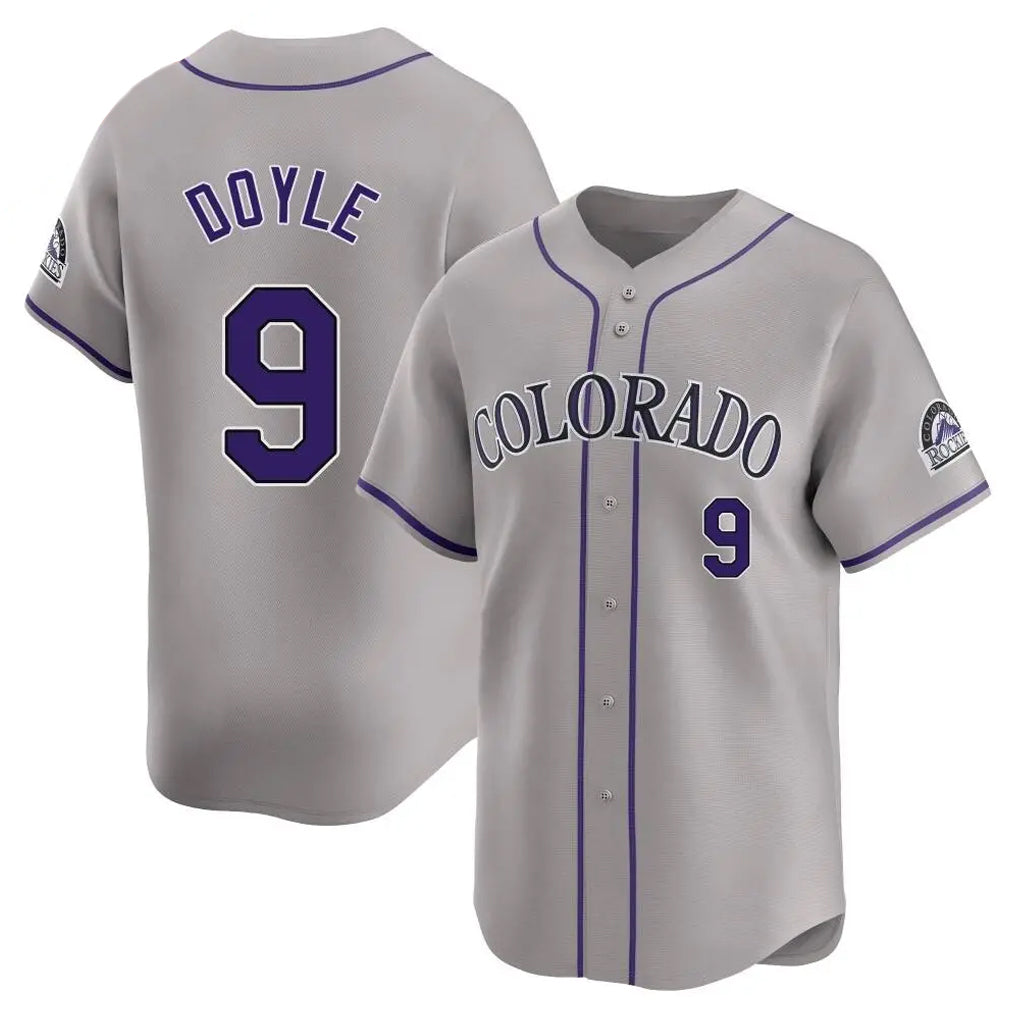 Colorado Rockies #9 Brenton Doyle Player Gray CLOTHIN Limited Home Stitched Jerseys