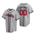 Custom Atlanta Braves Gray CLOTHIN 2020 Stitched Cool Base Road Jersey
