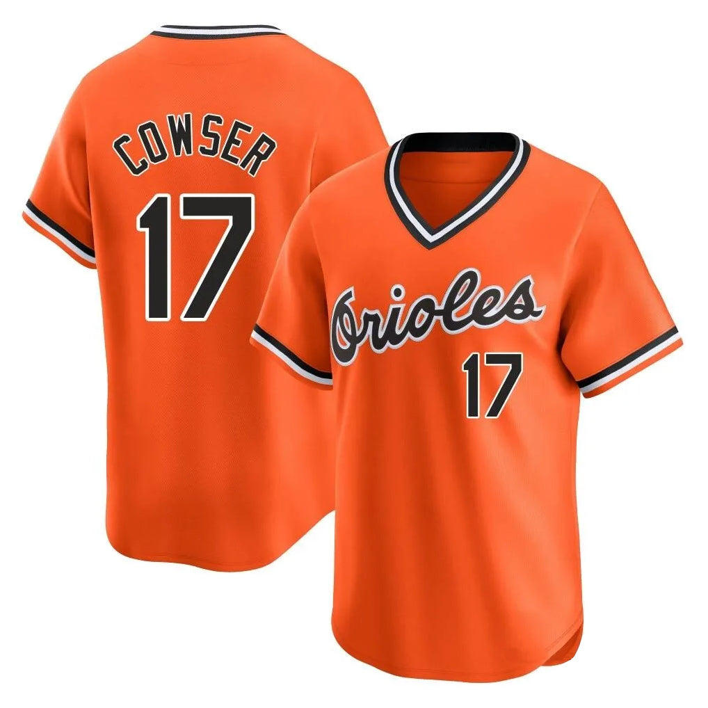 Baltimore Orioles #17 Colton Cowser Player Orange CLOTHIN T-shirt Limited Home Game Stitched Jerseys
