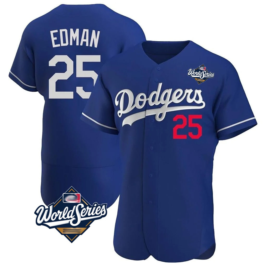 Los Angeles Dodgers #25 Tommy Edman Player Royal CLOTHIN World Series Limited Elite Home Stitched Jerseys
