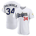 Los Angeles Dodgers #34 Fernando Valenzuela Player Gold White CLOTHIN 2026 Collection Stadium Limited Elite Stitched Jerseys