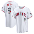 Los Angeles Angels #9 Zach Neto USA 250 Fourth of July Stadium Jersey - White CLOTHIN
