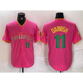 San Diego Padres #11 Yu Darvish Pink CLOTHIN Player Number Fashion Jersey