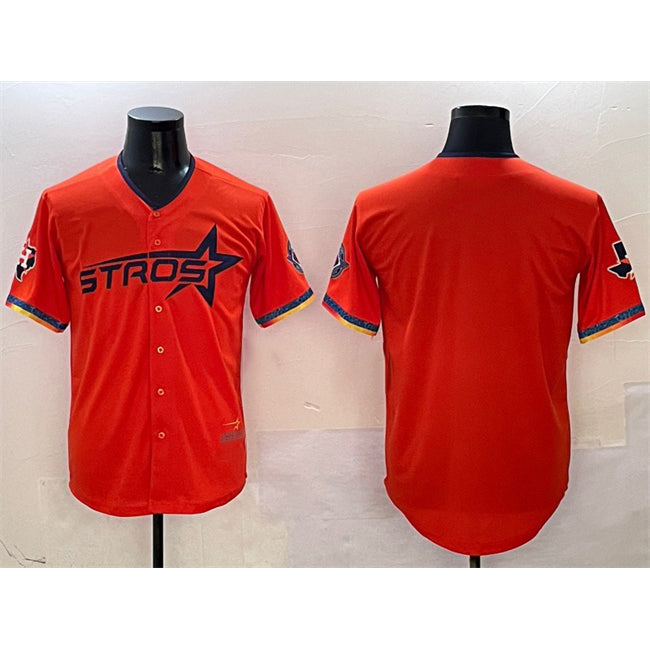 Houston Astros Blank Orange CLOTHIN 2025 City Connect With Texas Patch Limited Stitched Jersey