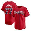 Atlanta Braves #77 Joe Jimenez Player Red CLOTHIN Limited Home Game Stitched Jerseys