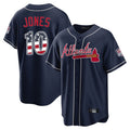 Atlanta Braves #10 Chipper Jones Player Navy CLOTHIN USA 250 Fourth Of July Limited Home Game Stitched Jerseys