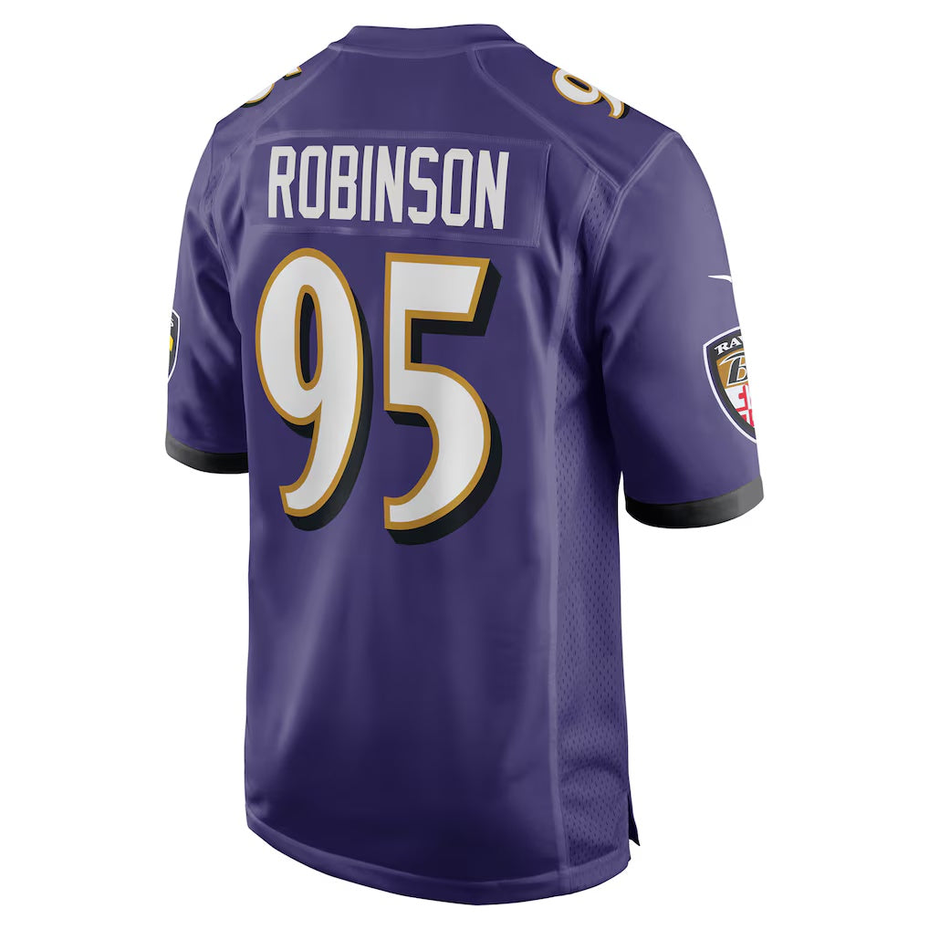 B.Ravens #95 Tavius Robinson Purple CLOTHIN Team Game Jersey