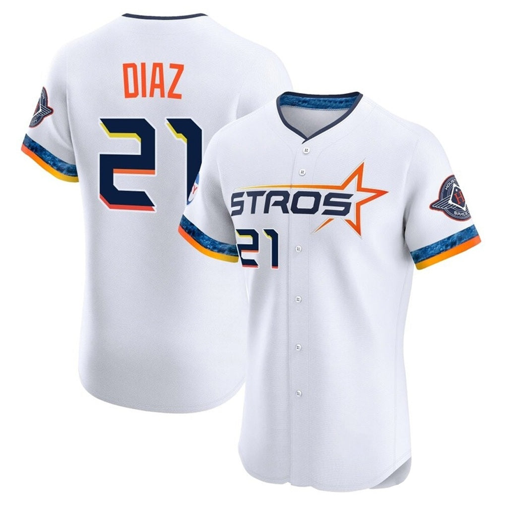 Houston Astros #21 Yainer Diaz Player White CLOTHIN City Connect Limited Elite Home Stitched Jerseys