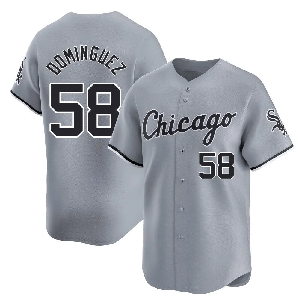 Chicago White Sox #58 Seranthony Dominguez Player Gray CLOTHIN Road Limited Home Stitched Jerseys