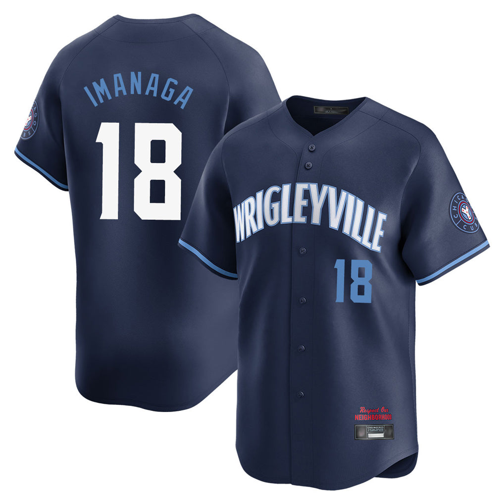 Chicago Cubs #18 Shota Imanaga Player Navy CLOTHIN City Connect Limited Home Stitched Jerseys