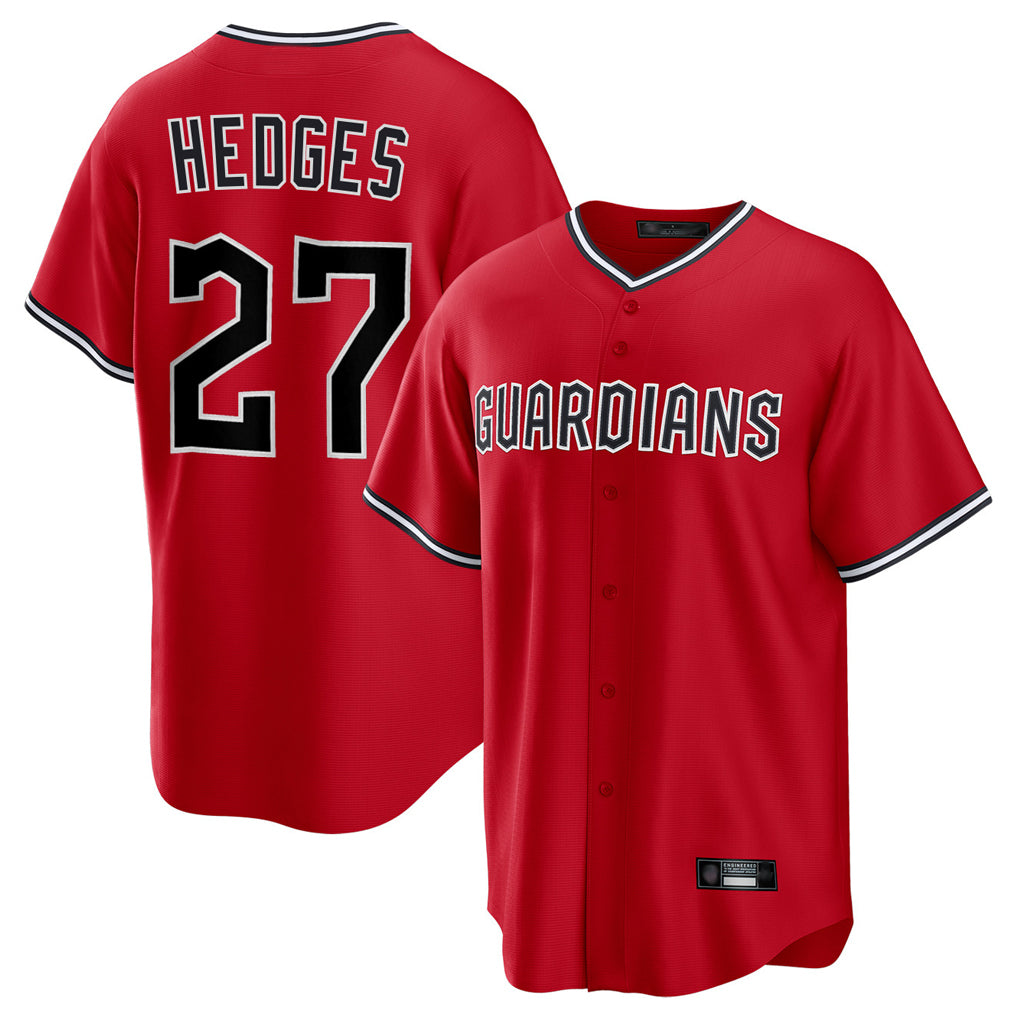 Cleveland Guardians #27 Austin Hedges Player Red CLOTHIN Home Game Stitched Jerseys