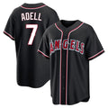 Los Angeles Angels #7 Jo Adell Player Black CLOTHIN Fashion Out Home Game Stitched Jerseys