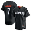Baltimore Orioles #7 Jackson Holliday Player Black CLOTHIN City Connect Limited Home Game Stitched Jerseys