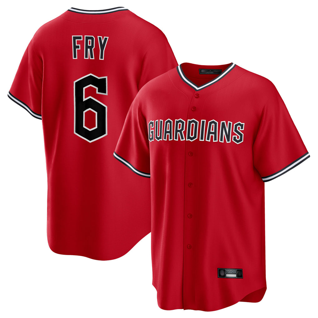 Cleveland Guardians #6 David Fry Player Red CLOTHIN Home Game Stitched Jerseys