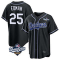 Los Angeles Dodgers #25 Tommy Edman Player Black CLOTHIN World Series Carbon Limited Home Stitched Jerseys