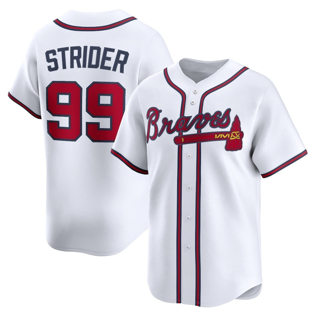 Atlanta Braves #99 Spencer Strider White CLOTHIN Home Limited Player Jersey